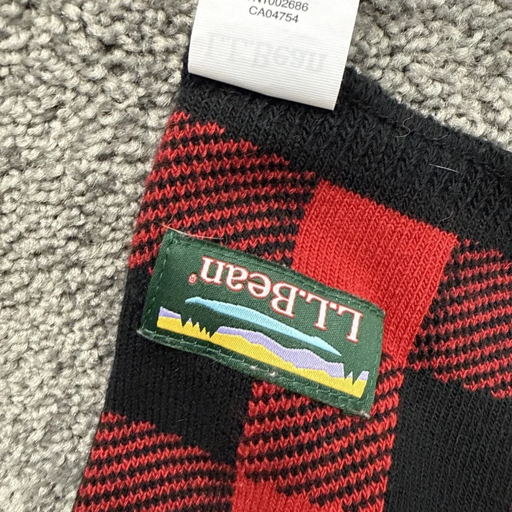 Classic LL Bean L.L. Bean Bold Spell Out Logo Scarf Wrap Red & Black